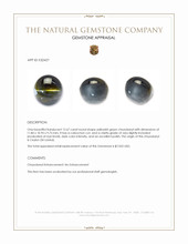 12.67 Ct. Yellowish Green Cabochon Cat’s Eye Chrysoberyl from Ceylon (Sri Lanka) Appraisal
