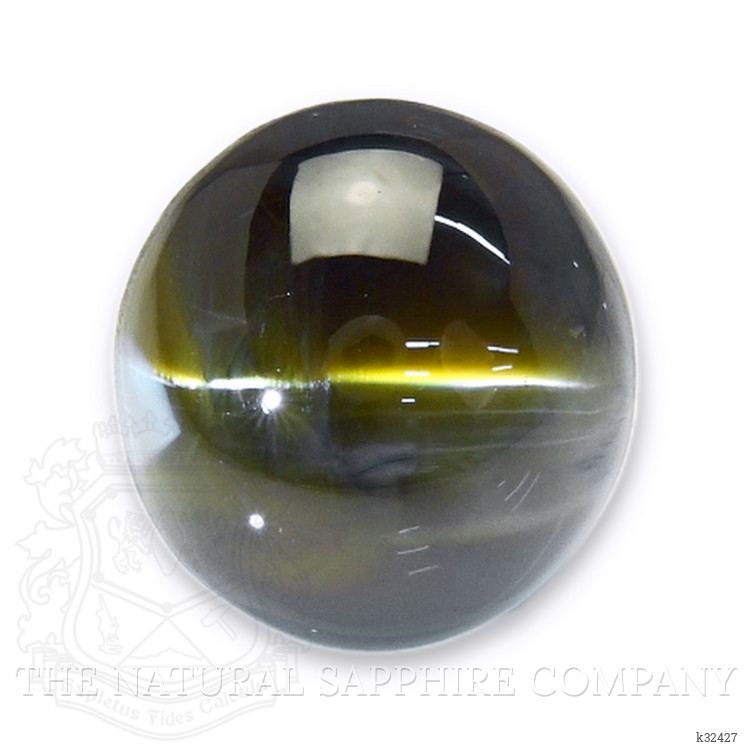 12.67 Ct. Yellowish Green Cabochon Cat’s Eye Chrysoberyl from Ceylon (Sri Lanka)