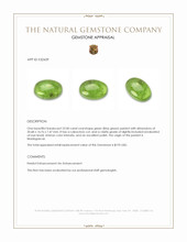 22.00 Ct. Green (Lime Green) Cabochon Peridot from Madagascar Appraisal