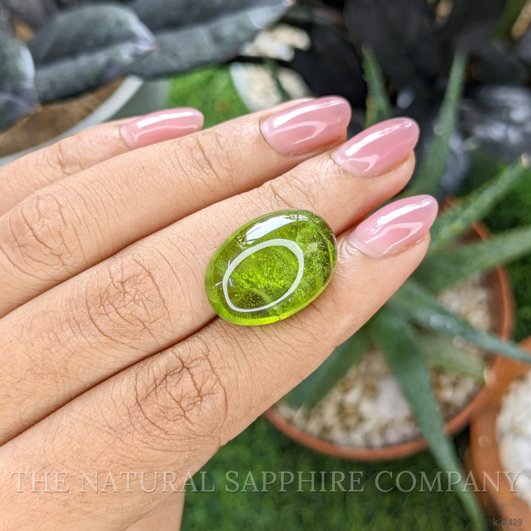 22.00 Ct. Green (Lime Green) Cabochon Peridot from Madagascar
