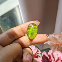 22.00 Ct. Green (Lime Green) Cabochon Peridot from Madagascar Life Style