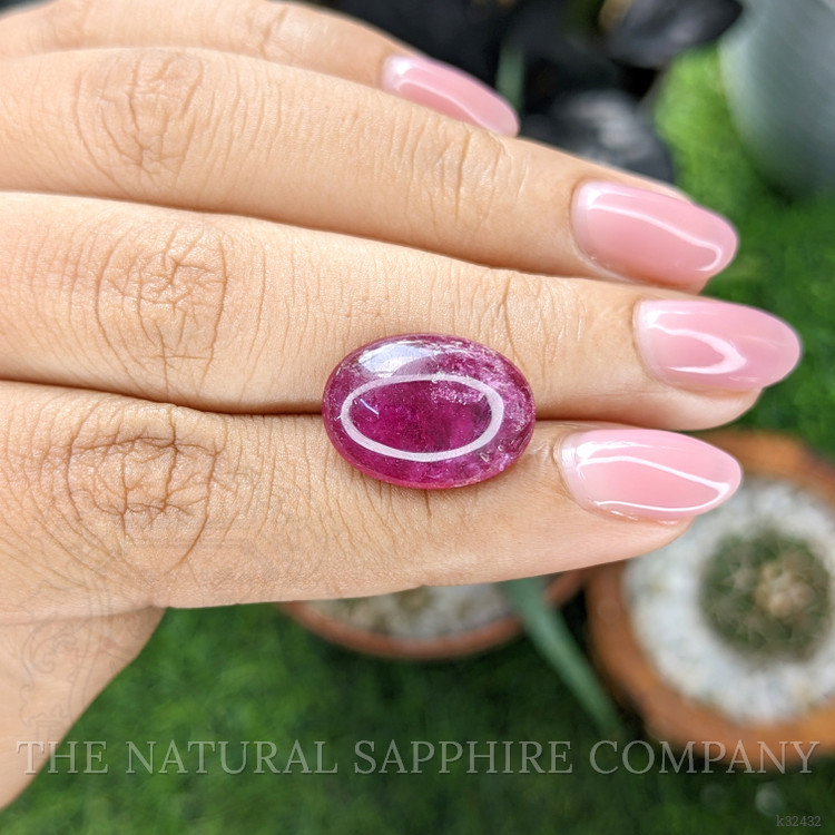 8.82 Ct. Purplish Red Cabochon Rubellite Tourmaline from Madagascar