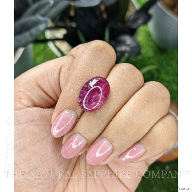 8.82 Ct. Purplish Red Cabochon Rubellite Tourmaline from Madagascar