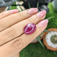 8.82 Ct. Purplish Red Cabochon Rubellite Tourmaline from Madagascar Life Style