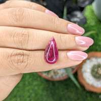 8.01 Ct. Pinkish Red Cabochon Rubellite Tourmaline from Madagascar Life Style