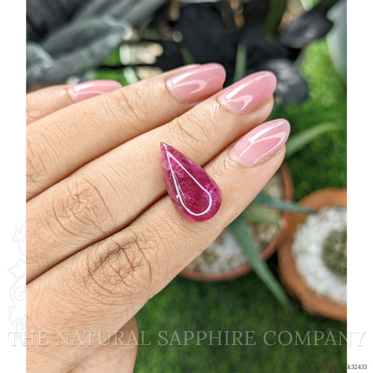 8.01 Ct. Pinkish Red Cabochon Rubellite Tourmaline from Madagascar