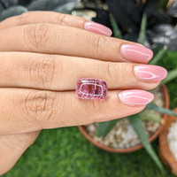 6.46 Ct. Reddish Pink Cabochon Rubellite Tourmaline from Madagascar Life Style