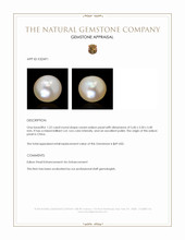 1.22 Ct. Cream Edison Pearl from China Appraisal