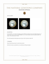 1.15 Ct. Cream with Silver Overtone Akoya Pearl from China Appraisal