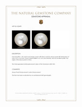 1.30 Ct. Cream with Silver Overtone Akoya Pearl from China Appraisal