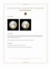 1.20 Ct. Cream with Silver Overtone Akoya Pearl from China Appraisal