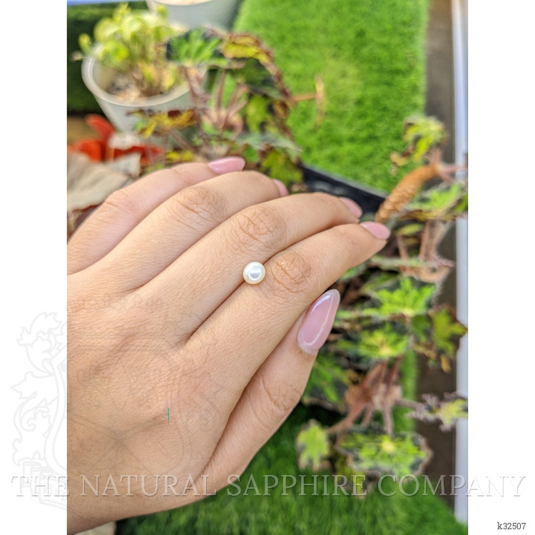 1.28 Ct. Cream with Silver Overtone Akoya Pearl from China
