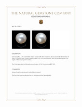 1.31 Ct. Cream with Silver Overtone Akoya Pearl from China Appraisal