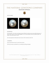 1.42 Ct. Cream with Silver Overtone Akoya Pearl from China Appraisal