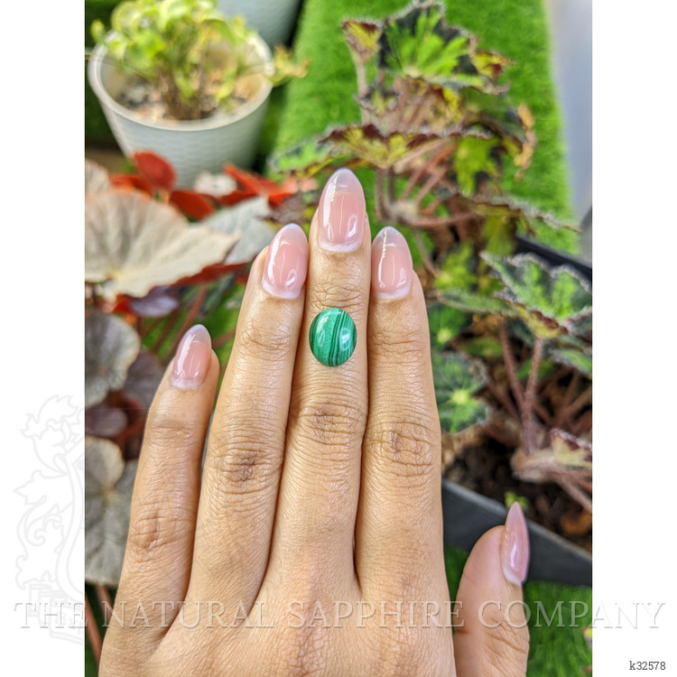 4.93 Ct. Cabochon Malachite from Russia