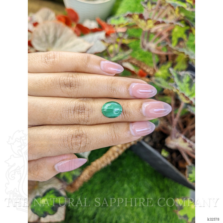 4.93 Ct. Cabochon Malachite from Russia