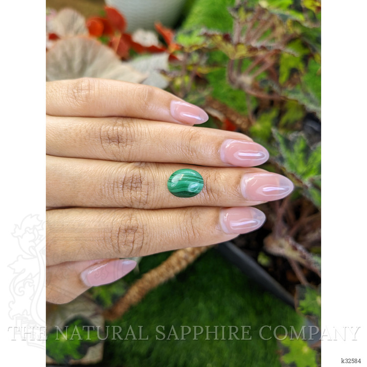 4.67 Ct. Cabochon Malachite from Russia
