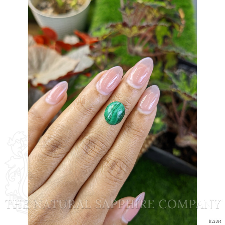 4.67 Ct. Cabochon Malachite from Russia
