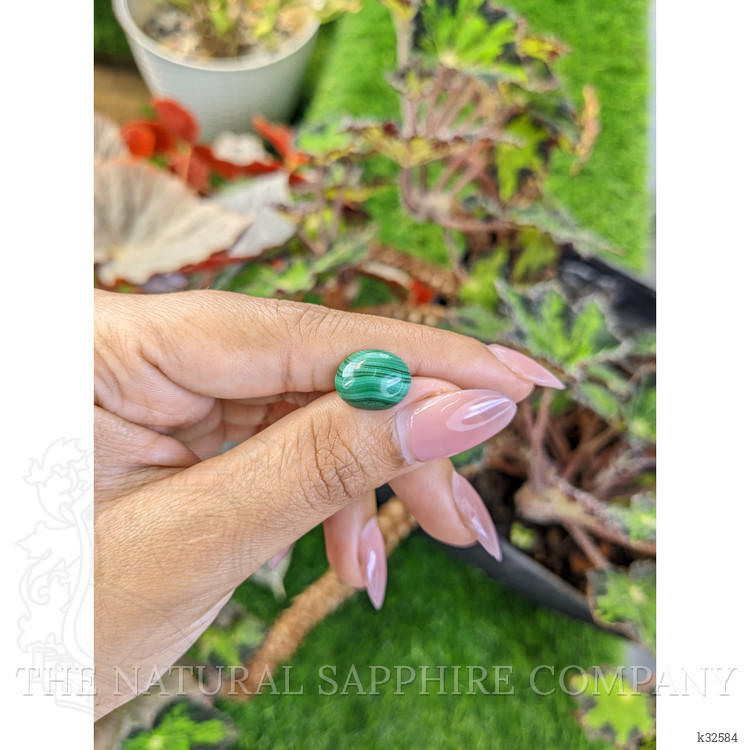 4.67 Ct. Cabochon Malachite from Russia