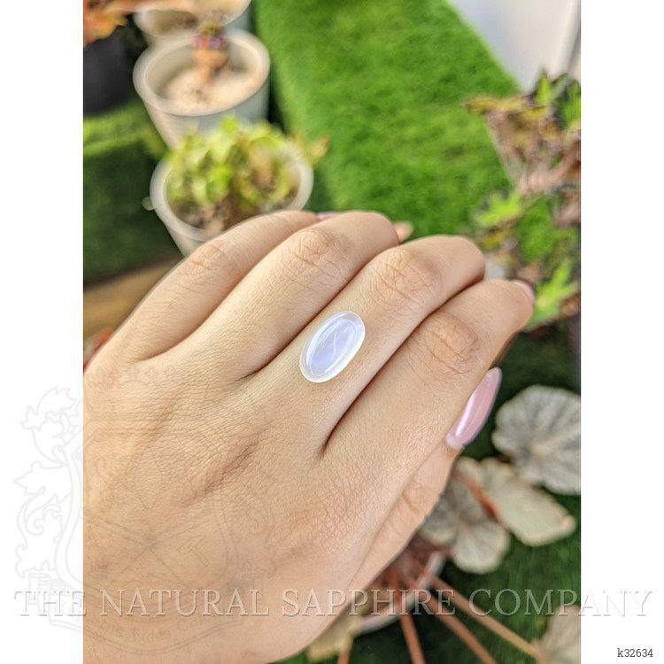 6.46 Ct. White Cabochon Moonstone from Brazil