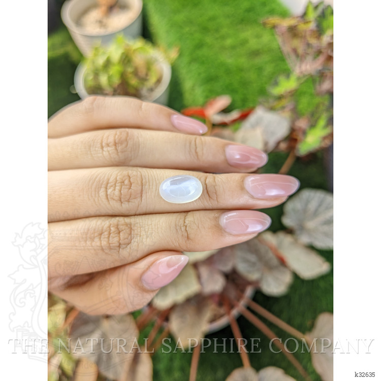 6.78 Ct. White Cabochon Moonstone from Brazil