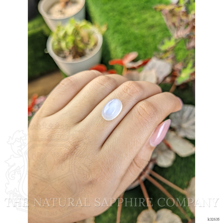 6.78 Ct. White Cabochon Moonstone from Brazil