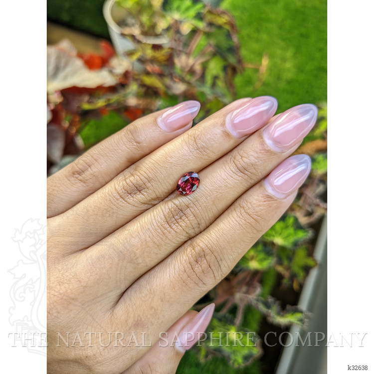 1.53 Ct. Red Rhodolite Garnet from Ceylon (Sri Lanka)