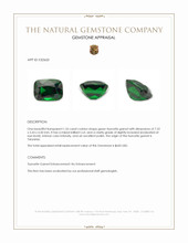 1.55 Ct. Tsavorite Garnet from Tanzania Appraisal