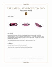2.06 Ct. Pinkish Purple Rhodolite Garnet from Ceylon (Sri Lanka) Appraisal