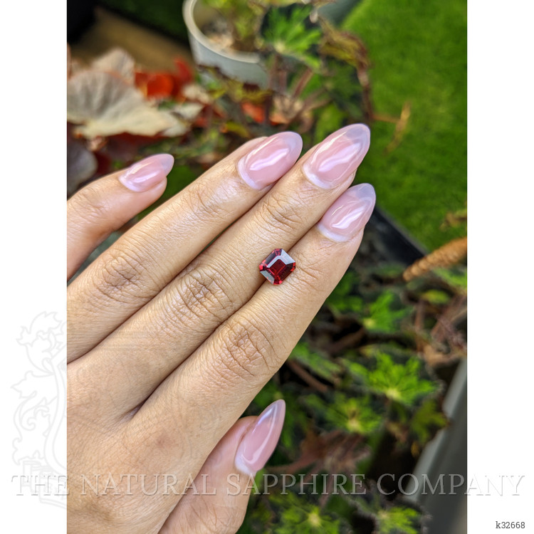 1.74 Ct. Purplish Red Rhodolite Garnet from Ceylon (Sri Lanka)