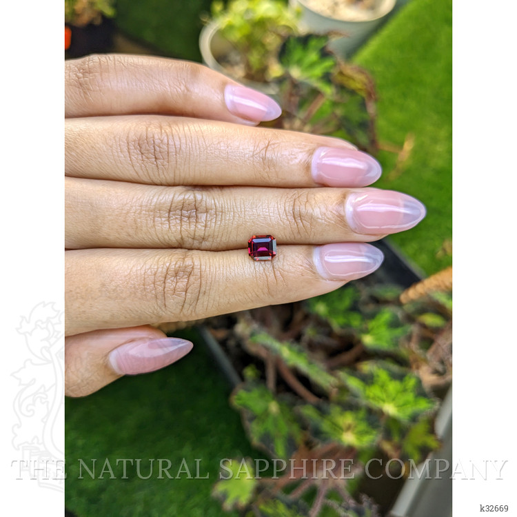 1.24 Ct. Purplish Red Rhodolite Garnet from Ceylon (Sri Lanka)