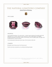 1.55 Ct. Purplish Pink Rhodolite Garnet from Ceylon (Sri Lanka) Appraisal