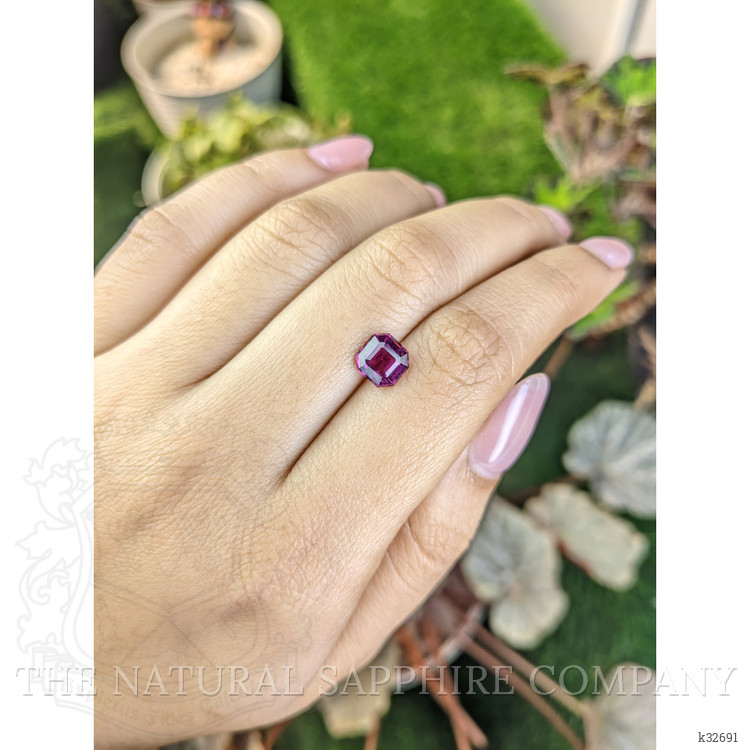 1.86 Ct. Pinkish Purple Rhodolite Garnet from Ceylon (Sri Lanka)