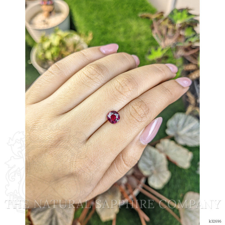 1.53 Ct. Purplish Red Rhodolite Garnet from Ceylon (Sri Lanka)