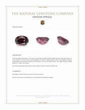 1.64 Ct. Purplish Pink Rhodolite Garnet from Ceylon (Sri Lanka) Appraisal