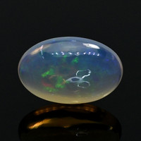 10.72 Ct. Multi Color Cabochon White Opal (Light Opal) from Ethiopia Video