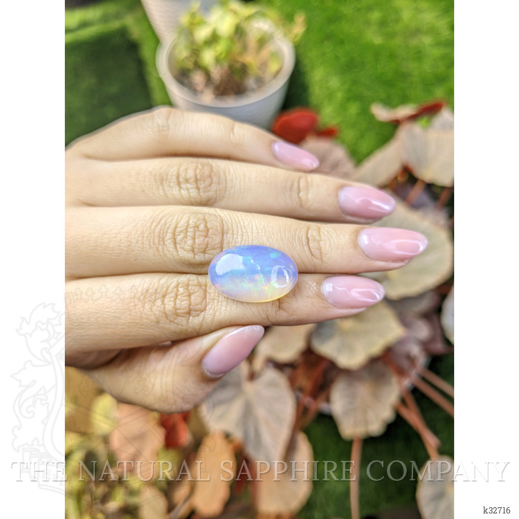 10.72 Ct. Multi Color Cabochon White Opal (Light Opal) from Ethiopia
