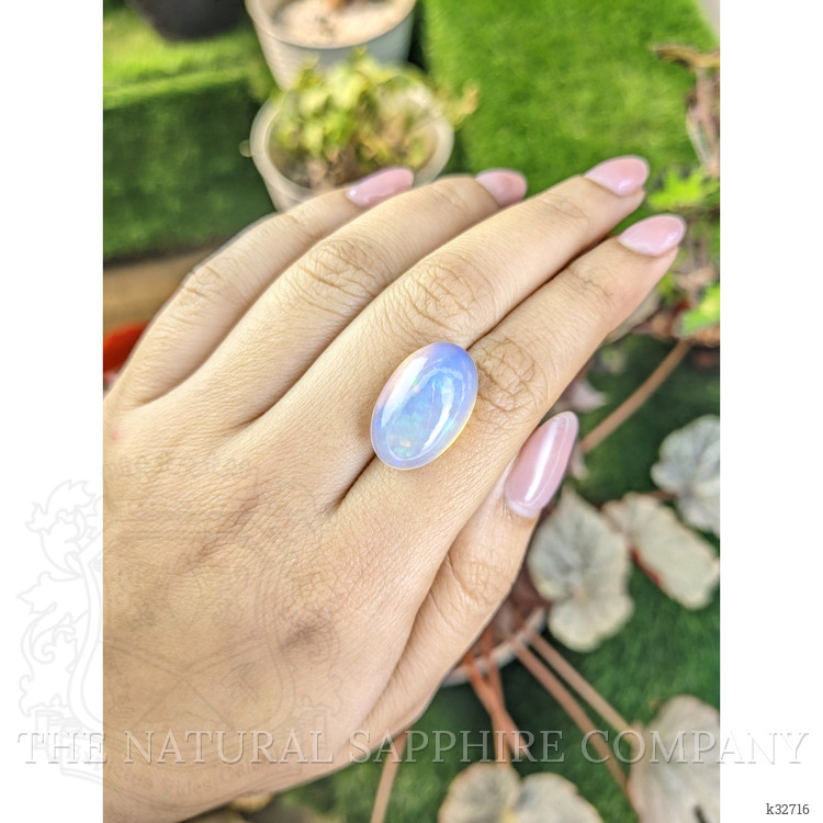 10.72 Ct. Multi Color Cabochon White Opal (Light Opal) from Ethiopia