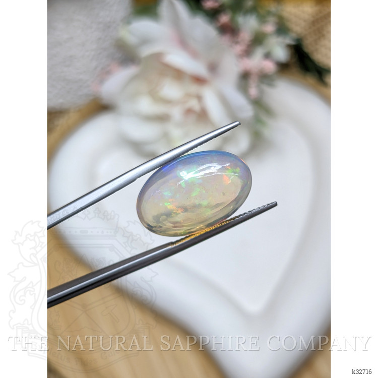 10.72 Ct. Multi Color Cabochon White Opal (Light Opal) from Ethiopia