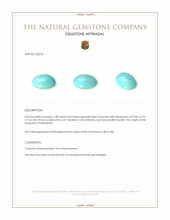 1.38 Ct. Greenish Blue Cabochon Turquoise from Persia(Iran) Appraisal