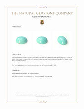 1.25 Ct. Greenish Blue Cabochon Turquoise from Persia(Iran) Appraisal