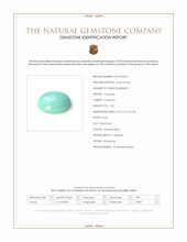 1.25 Ct. Greenish Blue Cabochon Turquoise from Persia(Iran) Scan Report