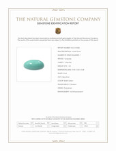 1.20 Ct. Bluish Green Cabochon Turquoise from Persia(Iran) Scan Report
