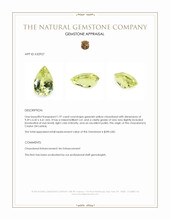 1.97 Ct. Greenish Yellow Chrysoberyl from Ceylon (Sri Lanka) Appraisal