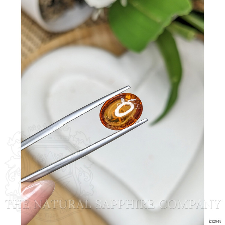 4.37 Ct. Reddish Orange Cabochon Hessonite Garnet from Madagascar