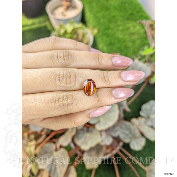 4.37 Ct. Reddish Orange Cabochon Hessonite Garnet from Madagascar