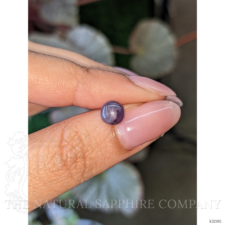 1.35 Ct. Purple Cabochon Star Spinel from Ceylon (Sri Lanka)