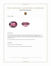 0.82 Ct. Pinkish Purple Garnet from Ceylon (Sri Lanka) Appraisal