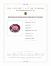 0.82 Ct. Pinkish Purple Garnet from Ceylon (Sri Lanka) Scan Report