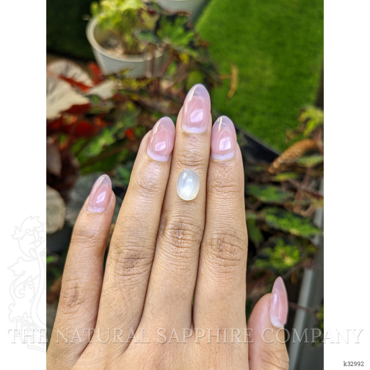 4.29 Ct. White Cabochon Moonstone from Ceylon (Sri Lanka)